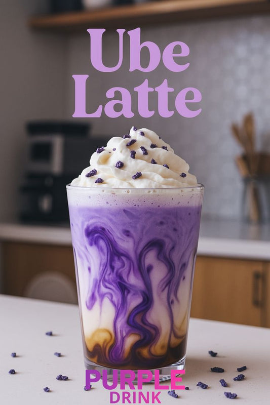 UBE LATTE BE UBE